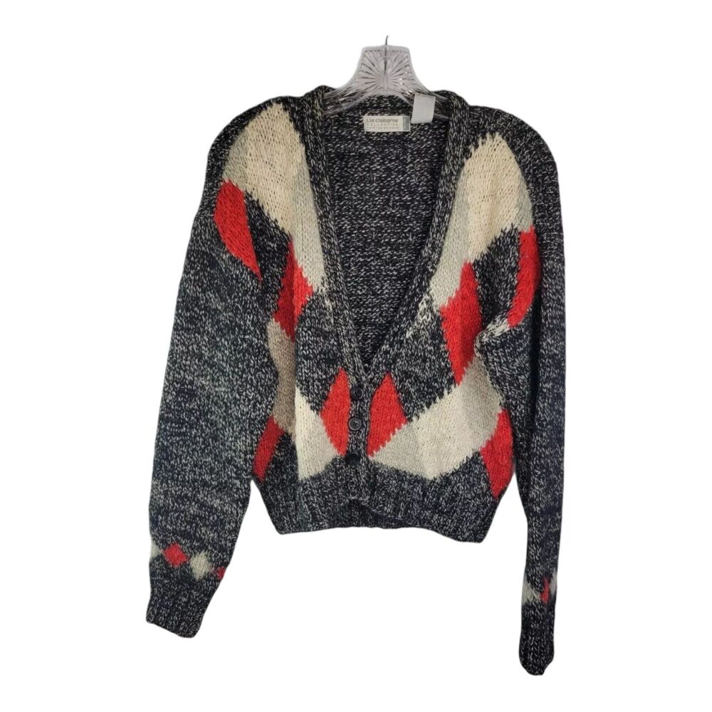 Vintage LIZ CLAIBORNE Cropped Cardigan Wool Mohair Blend PETITE SMALL